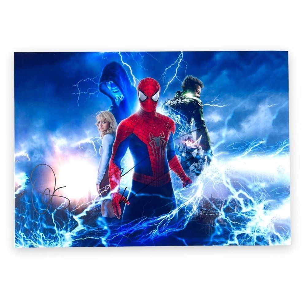 ANDREW GARFIELD & EMMA STONE The Amazing Spider-Man Signed 8x11 Photo COA (RA)